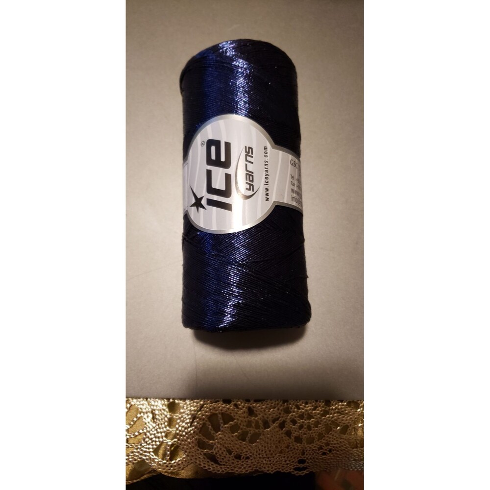 X2 navy Metallic cotton yarn 200 grams